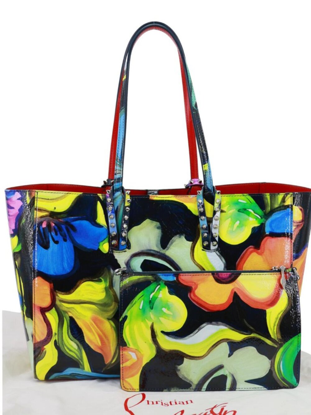 Christian Louboutin  Cabata Floral Leather Tote Bag Multicolor - Picture 4 of 15